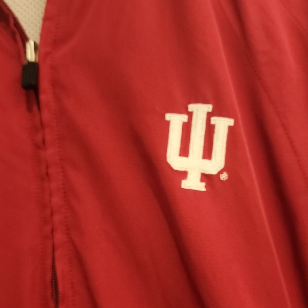 Adidas INDIANA HOOSIERS  Red Varsity Jacket with White Accents - Picture 2 of 8